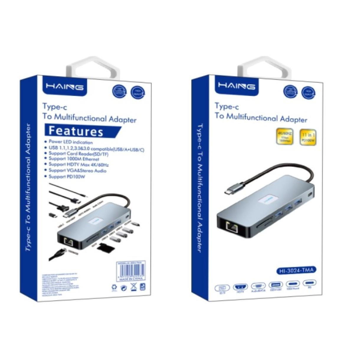 Haing Type-c To Multifunctional Adapter 11 in 1HI-3024- TMA Haing Type-c To Multifunctional Adapter 11 in 1HI-3024- TMA